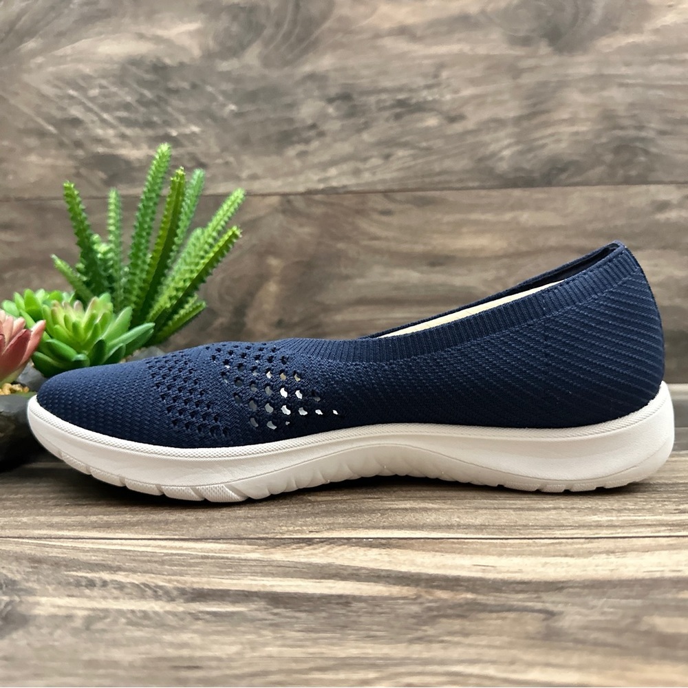 NIB Clarks Cloudsteppers 8W WIDE Adella Moon Knit Slip On Shoes Loafers Flats - Picture 7 of 13